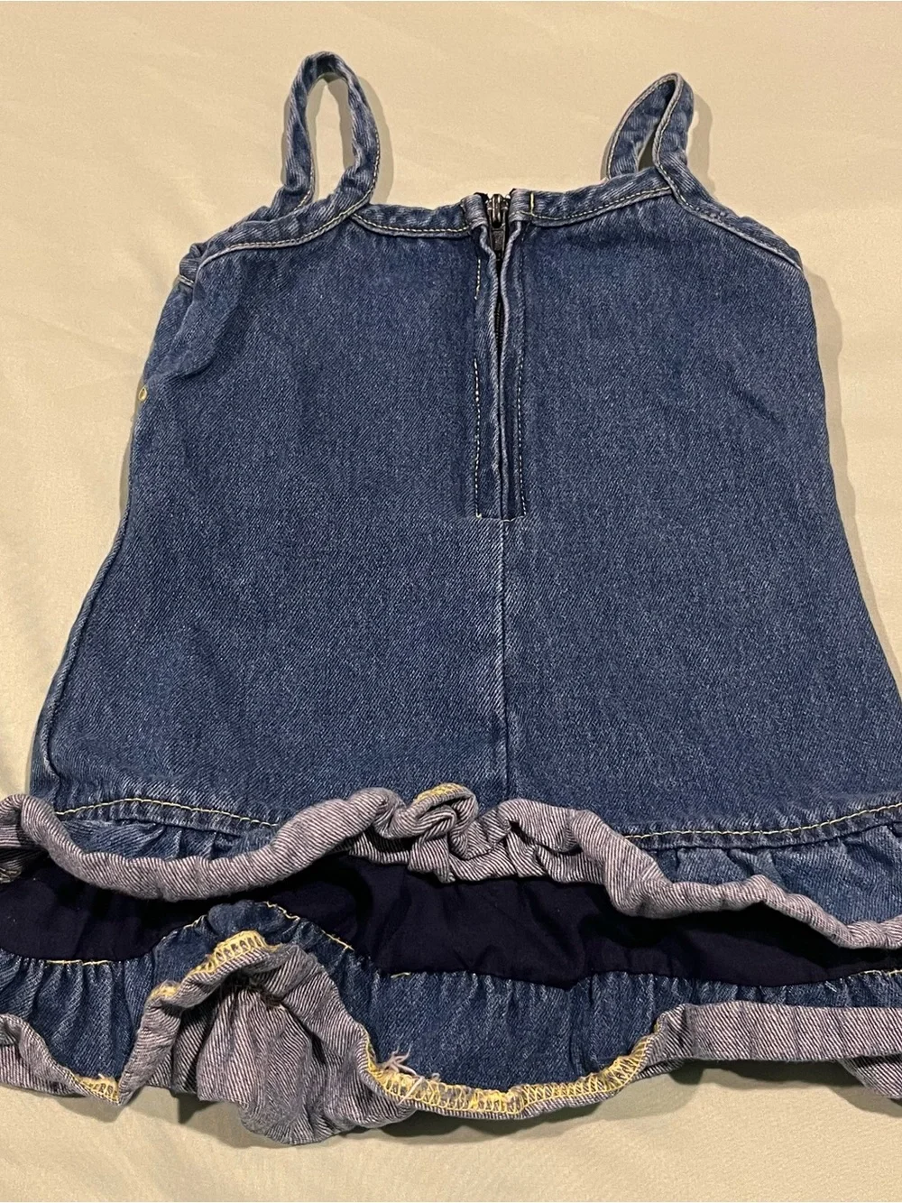 Vintage Baby Denim Princess Embroidered Dress 24months